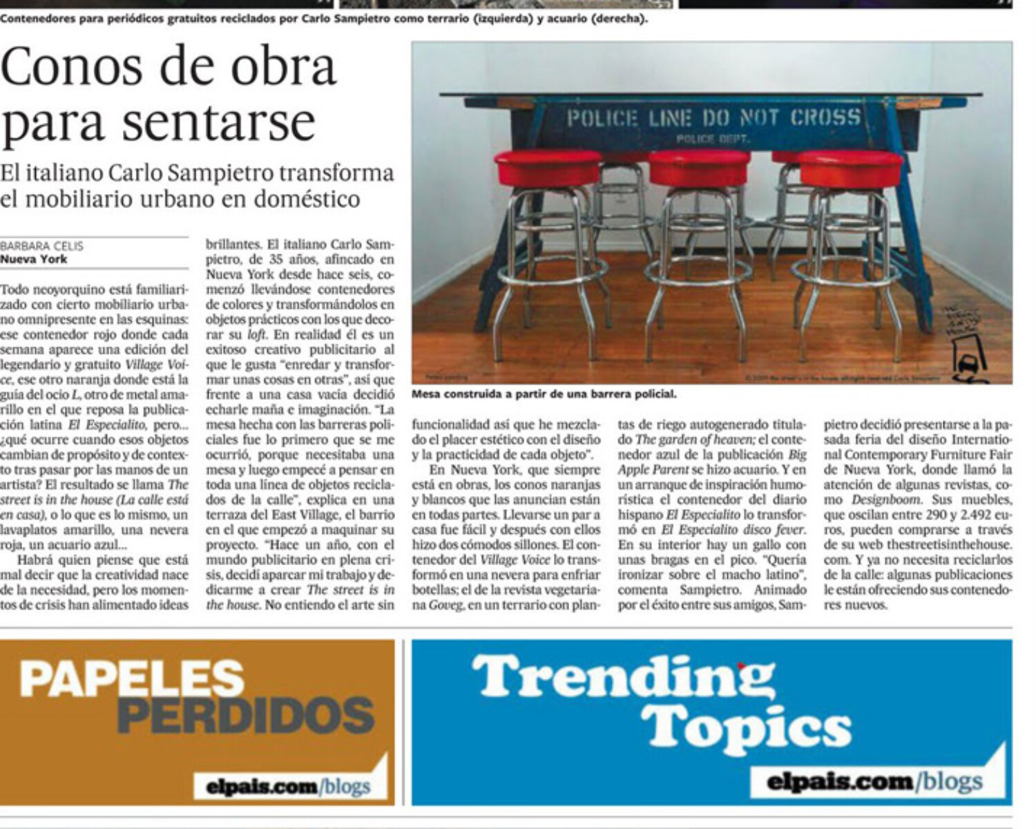 Conos de obra Cover. Carlo Sampietro