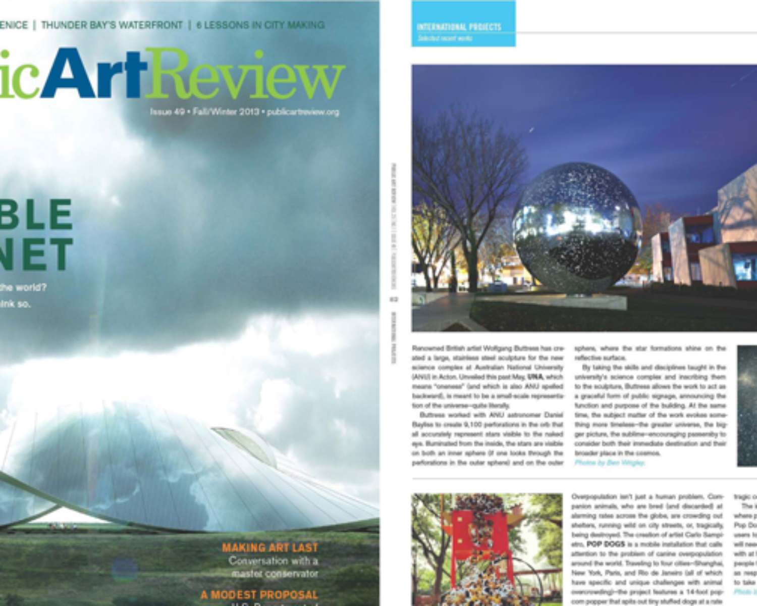Public Art Review Cover. Carlo Sampietro